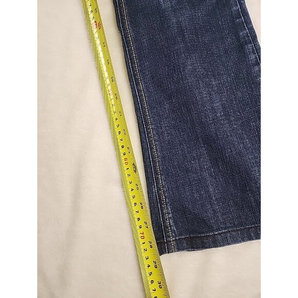 Vintage Guess Jeans Womens Boot Cut Blue Denim Purple Button size 26 Y2K - Picture 12 of 12